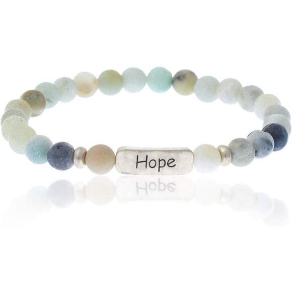 Elegant Women’s Christian Hope Bracelet - Natural Stone Stretch Jewelry Gift - Picture 1 of 6
